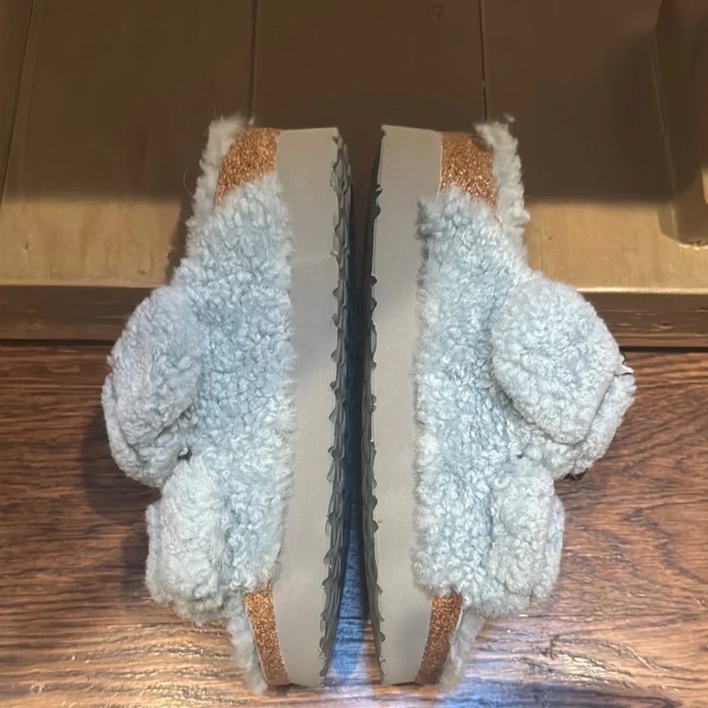 Papillio by Birkenstock Arizona Big Buckle Shearling Teddy Sandals